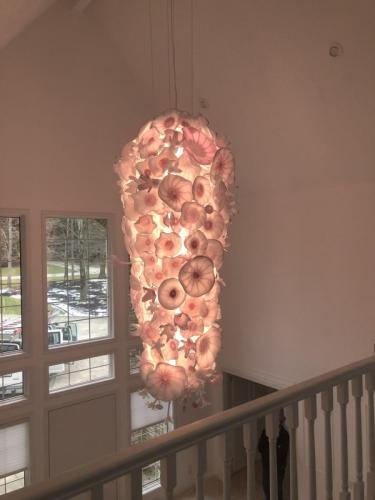Flower Chandelier with Color Changing LED Lighting