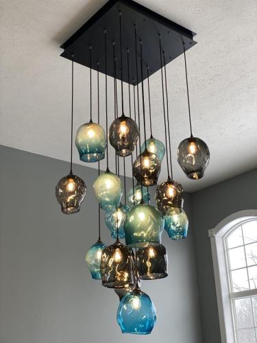 Luxe Chandelier with 17 Organic Globes
