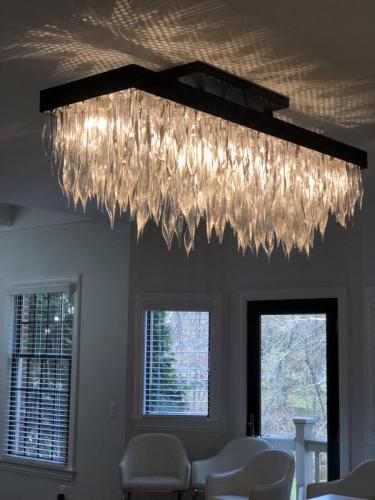 Modified Array Chandelier with Flush Mount